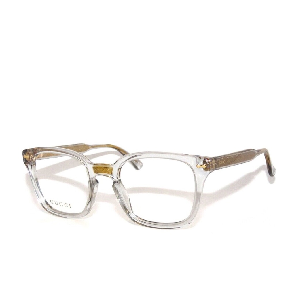 Gucci GG0184O 005 50 Transparent Gray Eyeglasses Unisex 0184O